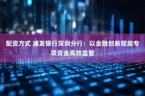 配资方式 浦发银行深圳分行：以金融创新赋能专项资金高效监管