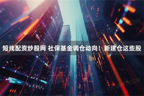 短线配资炒股网 社保基金调仓动向！新建仓这些股
